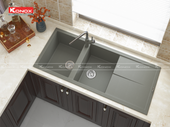 Chậu rửa bát Konox Granite sink Livello 1160 Grey