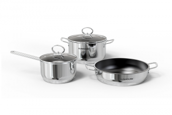 Bộ nồi chảo inox 3 món Easy Cook SUNHOUSE SHG993E