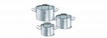 Bộ nồi inox Fissler Original Pro 3 món cao cấp (nắp kính)